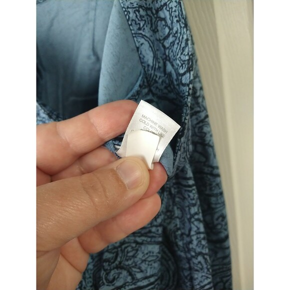 J. Jill Woman 16 Blue Paisley Chino Ankle Flat Front Pants - Picture 10 of 11